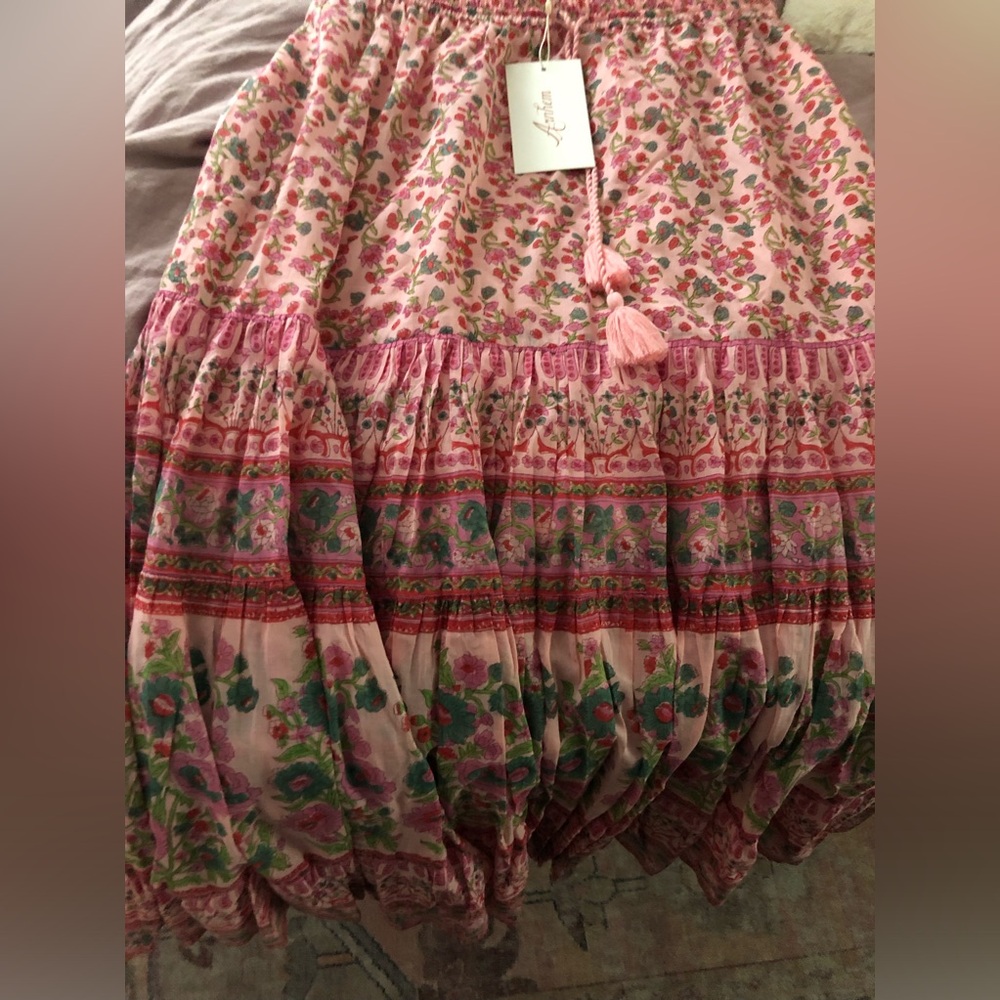 Arnhem Pink Floral Tiered Maxi Skirt - Picture 7 of 9